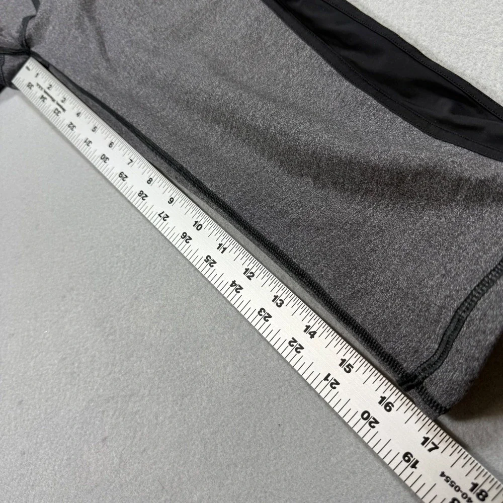 Lululemon Gray Heathered Black Side Stripe High Rise Crop Leggings‎ Womens 6